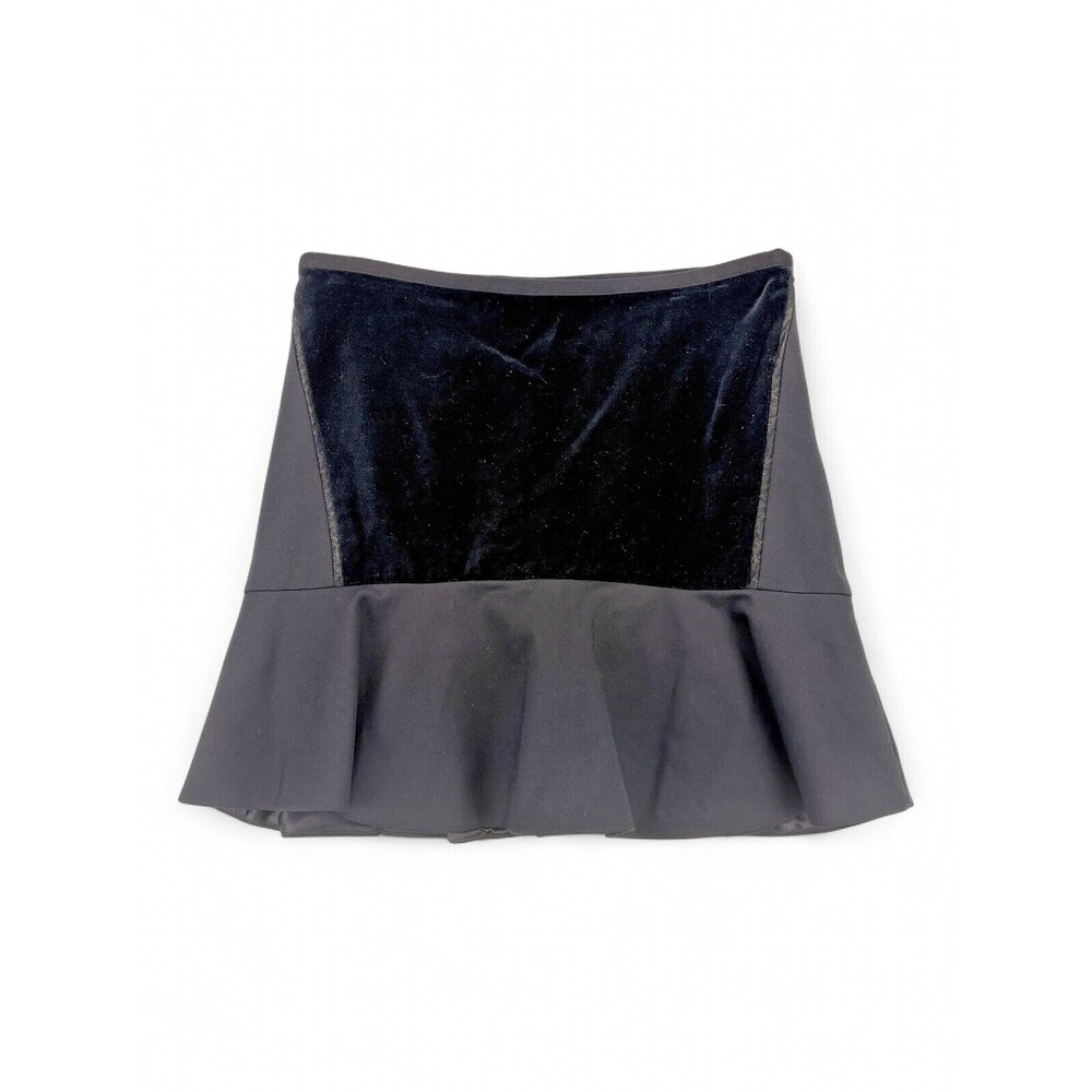 Armani Exchange Velvet-Panel Black Mini Skirt Size 8